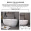 67 po X 31,5 po Baignoire de trempage autoportante en acrylique blanc brillant