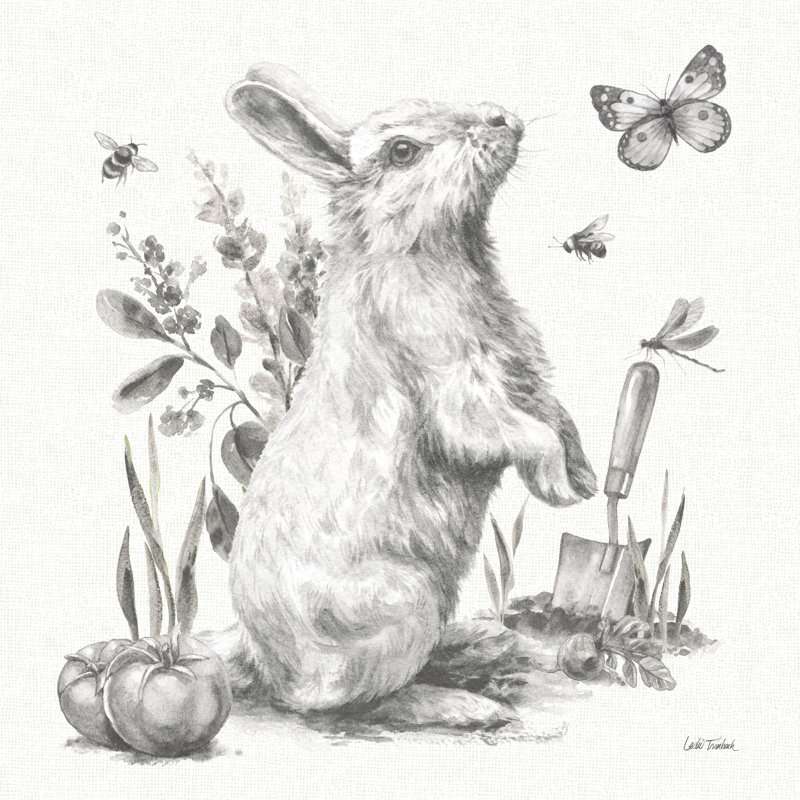 «Garden Patch I Sketch» par Leslie Trimbach, H 36 po x l 36 po