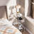  Acrylic End Table, Narrow Slide Sofa Side Table with 2-Tier Storage Shelf, Modern Small Space Nightstand for Living Room Bedroom Porch Accent Furniture-215975466