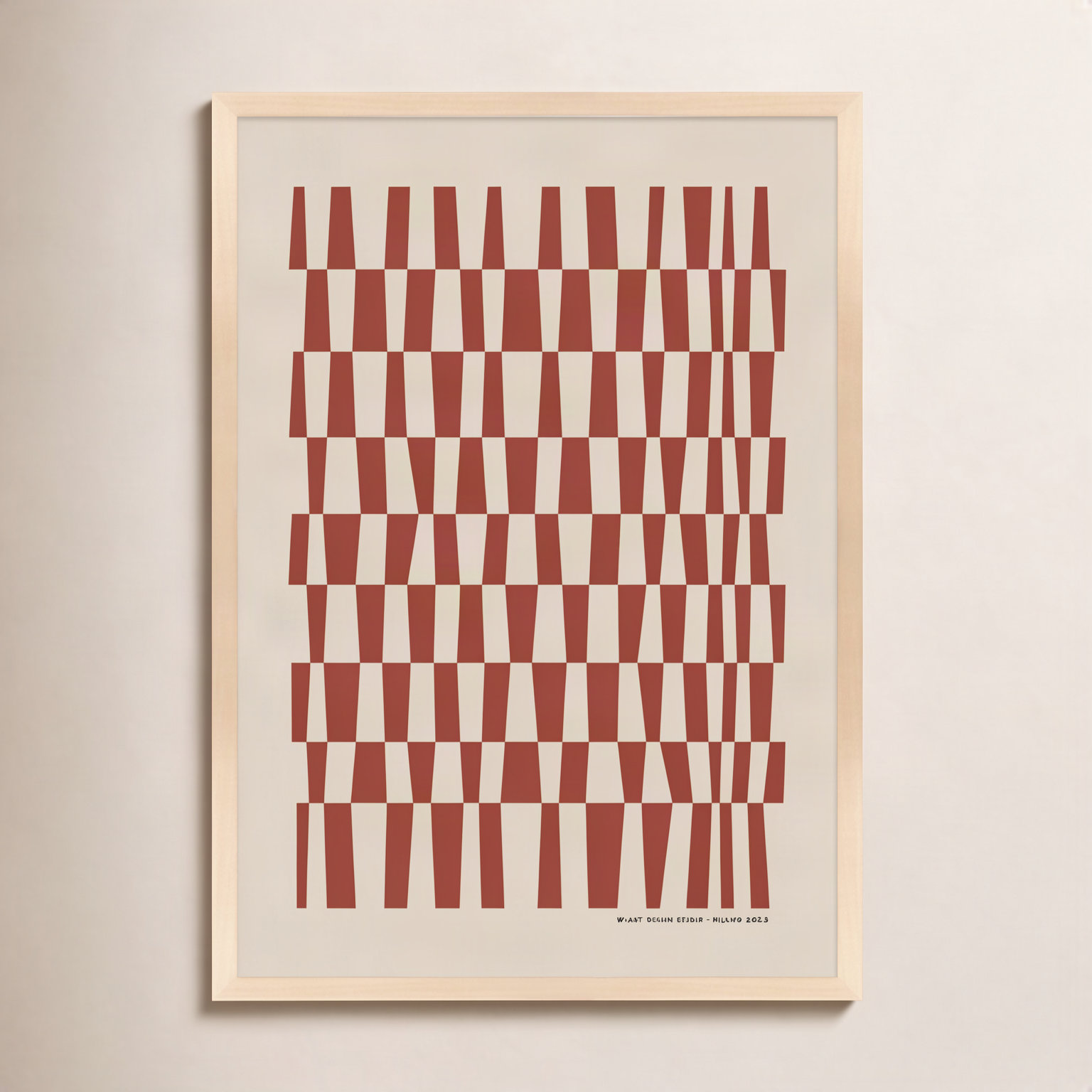 Vibrant Intersections 5 Print, Maple Framed, 25" H x 17.5" W