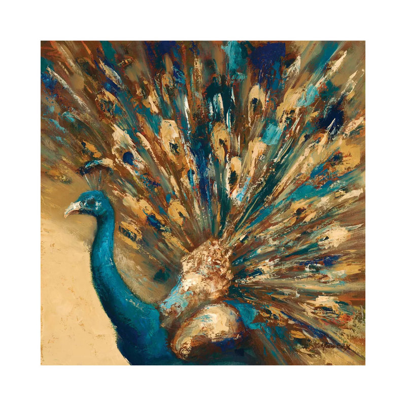 Proud Peacock 1 Piece Wrapped Canvas Painting, 93.98 cm H x 93.98 cm W x 3.175 cm D