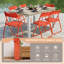 Ensemble de chaises pliantes en plastique orange pour patio (ensemble de 6)-1139481055