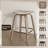 Hoxha Leather Square Counter Stool With Stained Poplar Wood Frame And 360-Degree Swivel Hoxha Collection-1281009137