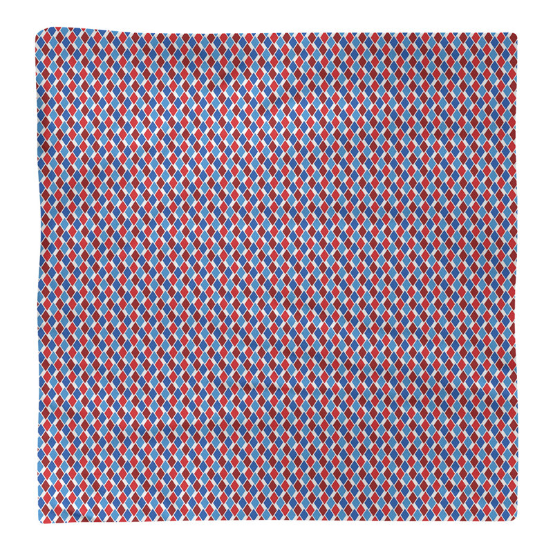 Geometric Square Napkin, 10" x 10", Blue/Red, Cotton