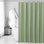 Rideau de douche vert sauge, rideau de douche en tissu texturé tissé gaufré pour salle de bain - Tissu doux et luxueux hôtel spa, hydrofuge, lavable à la machine