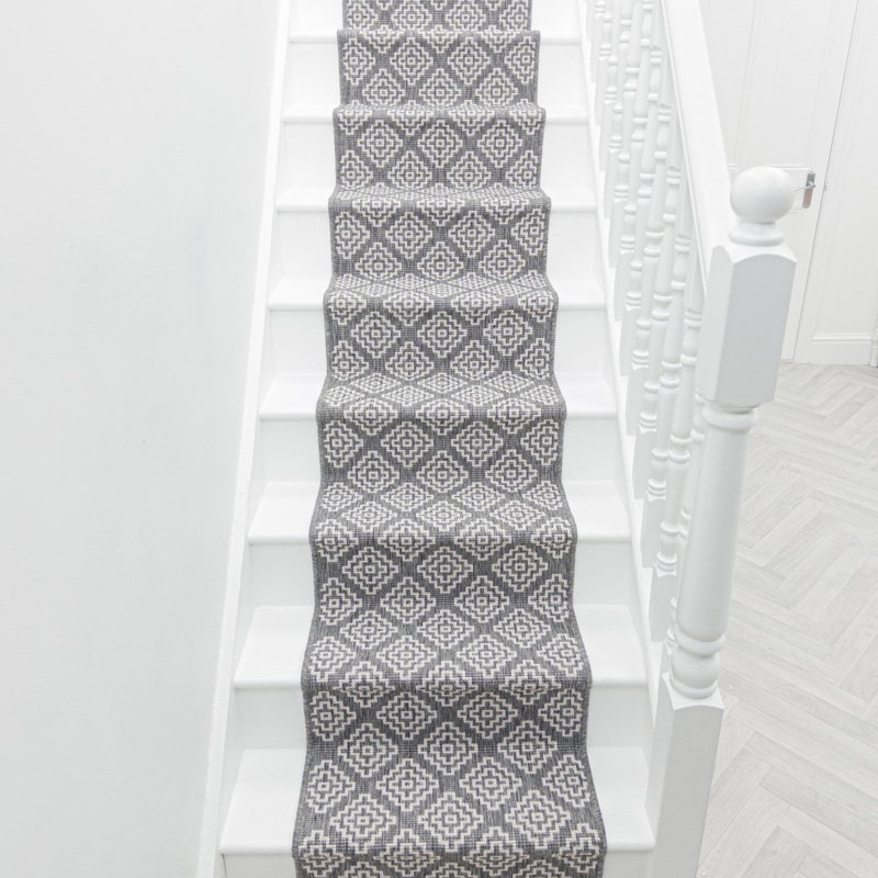 Stair Runner Geometric Shapes Flatweave Area Rug, Runner 60 x 450 cm