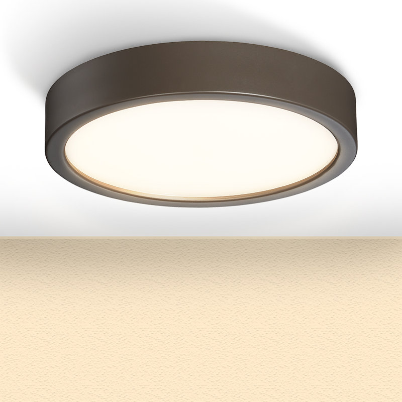 Hilmar Glass LED Flush Mount, 2.25" H x 6" W x 6" D, Copper Bronze Patina