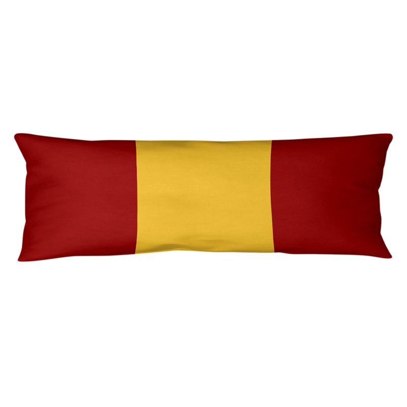 Polyester Medium Pillow, Adrienne,Red/Yellow/Red, Buffalo Football 