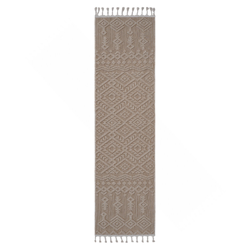 Collection 2X8 Natural / Traditional Indoor / Outdoor Runner Rug, Runner 2'2" x 8'