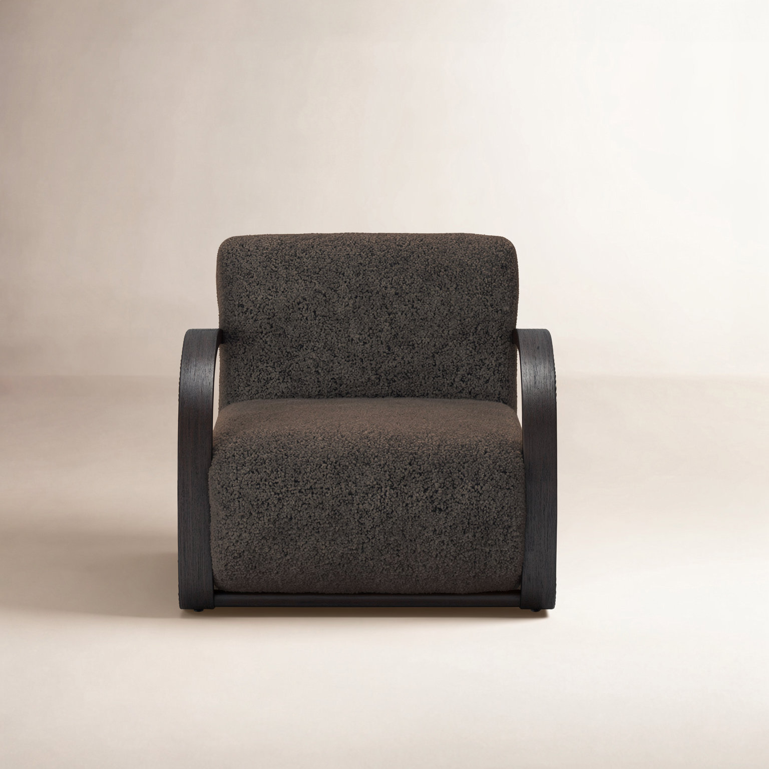 Genuine Leather Armchair, Cocoa Shearling