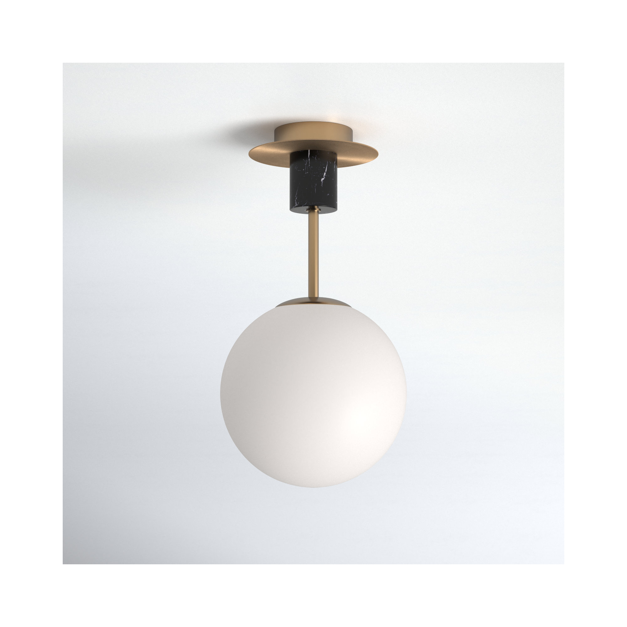 Drake Single Light Glass Semi Flush Mount