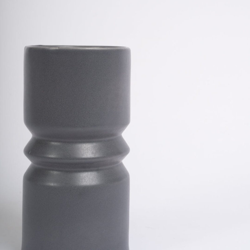 Nellija Ceramic / Porcelain Table Vase, 25" H x 13" W x 13" D, Grey