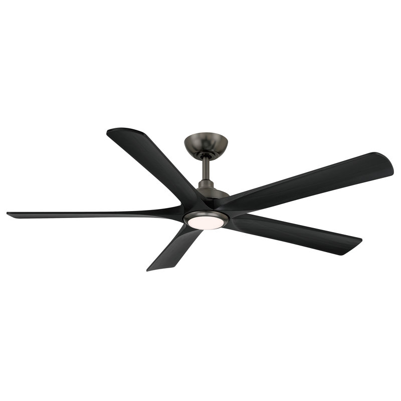 Seressa 56" 5CCT LED Smart Ceiling Fan, Coal, Gray