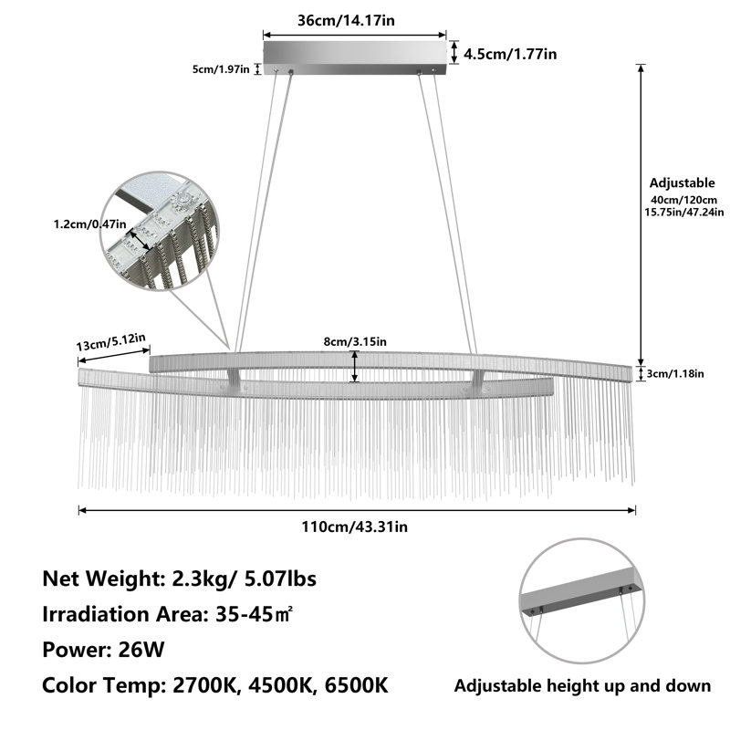 Chandelier, 110cm