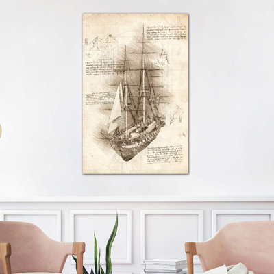 Old Sailing Ship Barque by Cornel Vlad - Wrapped Canvas Print