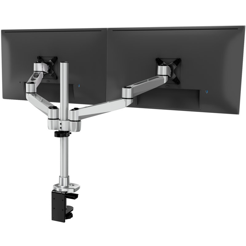  Support de bureau à écran double articulé pour écran d'ordinateur, Collier de serrage