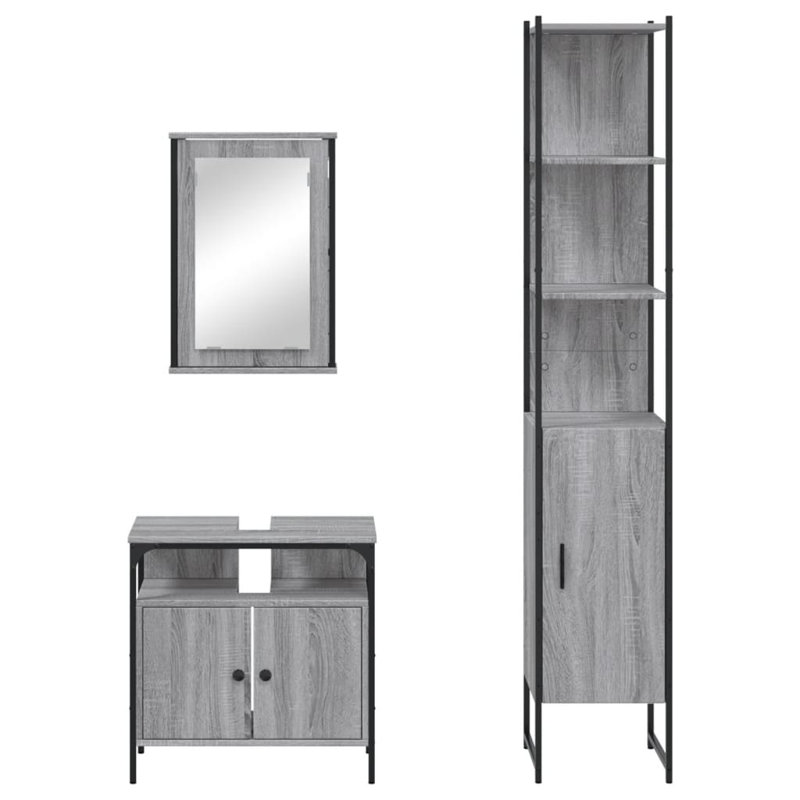 Aazil Bathroom Furniture Suite, Grey Sonoma