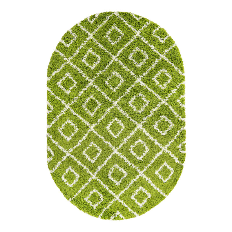 Geometric Indoor Rug, Oval 5'3" x 8'
