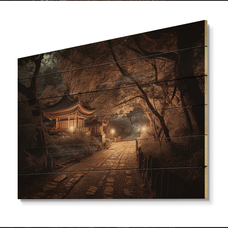«Capture de la beauté asiatique», impression de paysage japonais sur bois de pin naturel, H 24 po x l 32 po x P 0,78 po