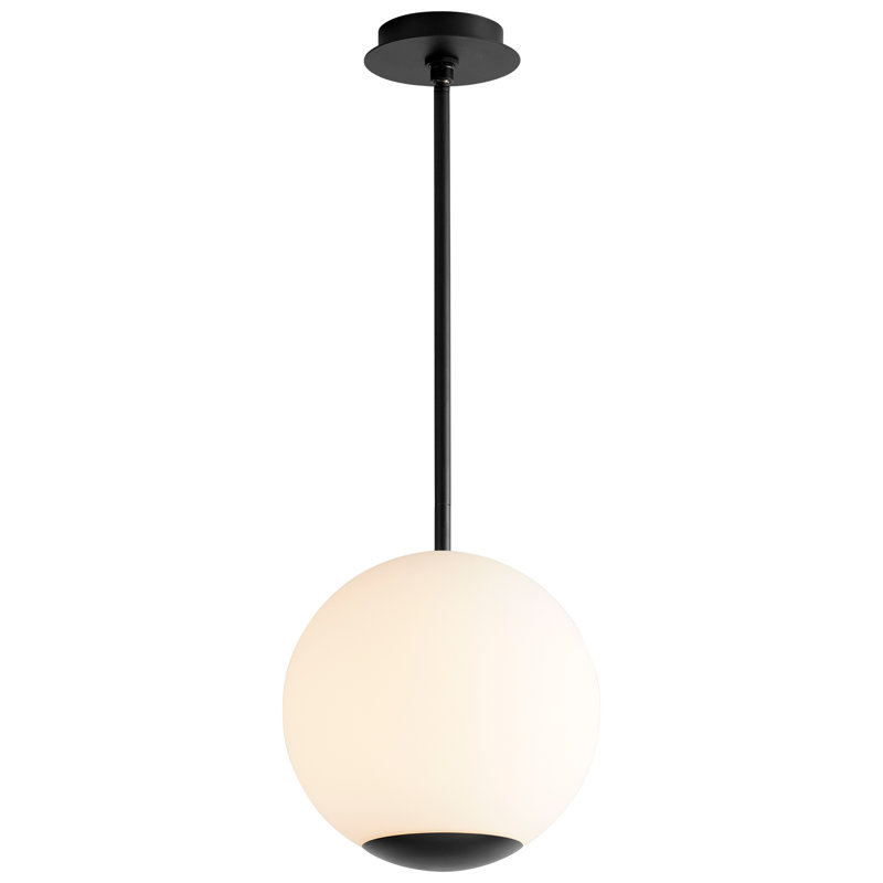 Luminaire suspendu sphère 1 lumière DEL Whaley, Noir, H 30 po x l 12 po x P 12 po