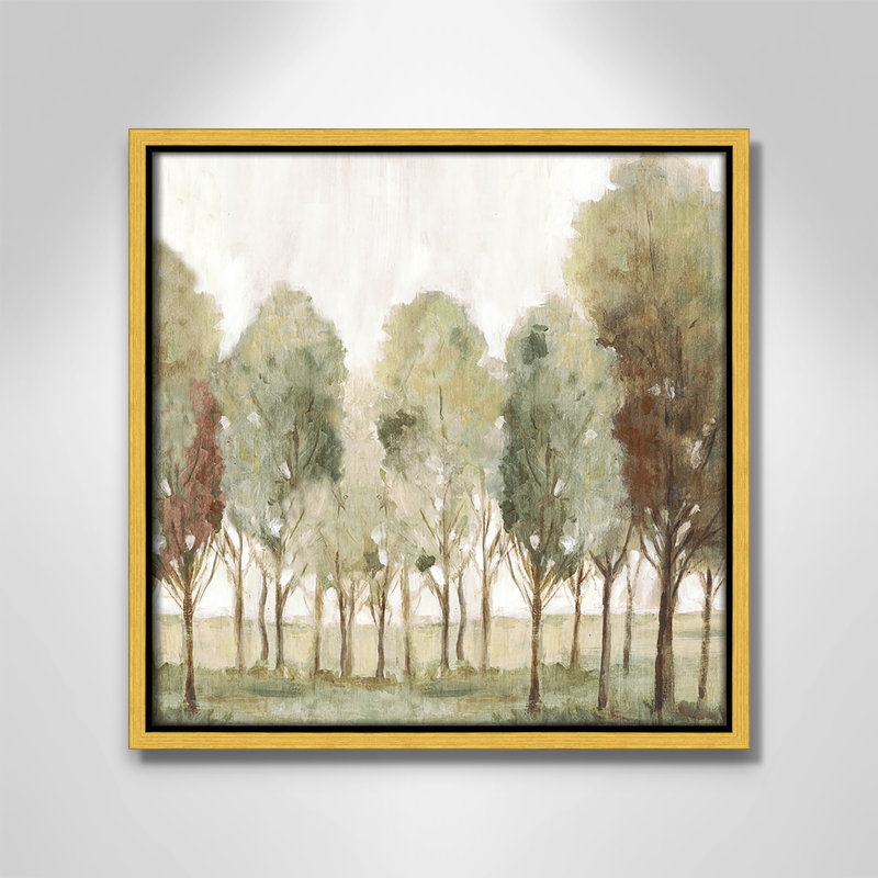 «Silent Fall I Print» par Eva Watts, Toile avec cadre, 13.5'' W x 13.5'' H, Flotteur doré