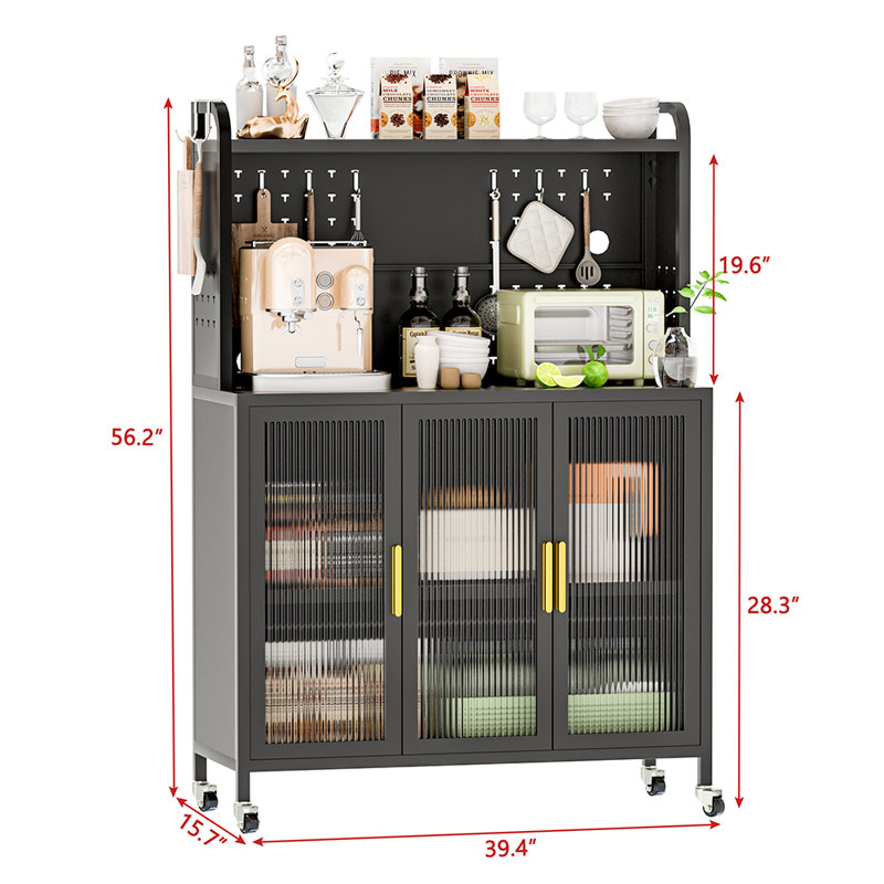 Armoires de cuisine en acier au carbone pour cuisine avec rangement, Gris