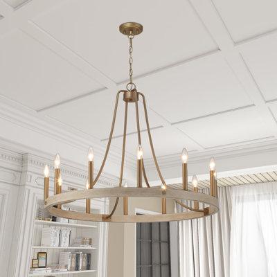 Lustre de style campagnard en acier à 12 lumières à intensité variable de style bougie Adriana Certifié UL