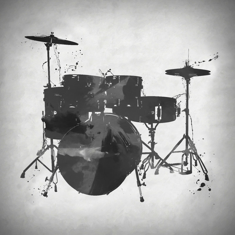 Ensemble de batterie noir et blanc, H 12 po x l 12 po