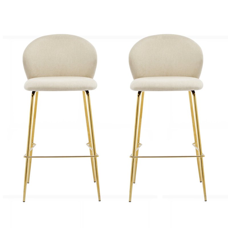 Kira Indoor Upholstered Bar Stool Set of 2