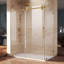 Cabine de douche coulissante sans cadre l 60 po x P 36 po x H 76 po avec verre brossé doré 3/8 po-130119044-129741594