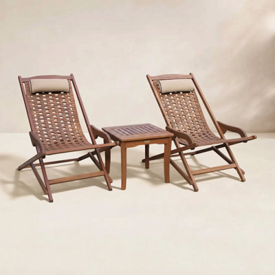Kinsler 2-Person Eucalyptus Patio Seating Group