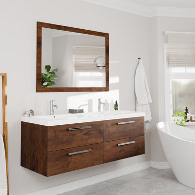 Miroir rectangulaire en bois de chêne gris 42 "x 32" Eviva Reflection