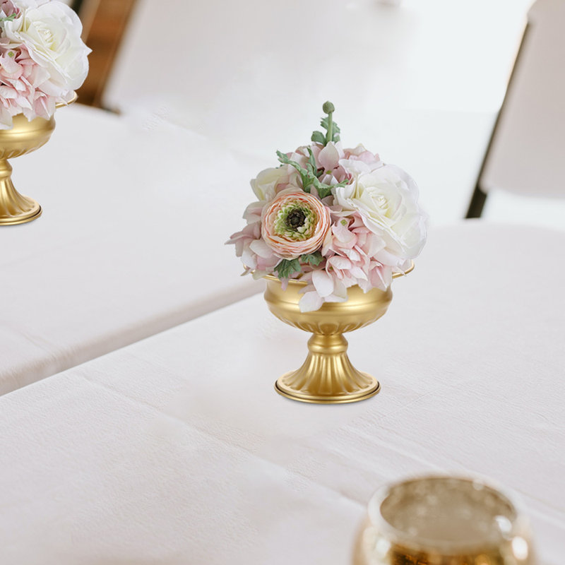 Vases dorés pour centre de table, mini vase en métal doré, 10