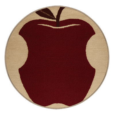 Washable Apple Red Delicious Fruits Area Rug