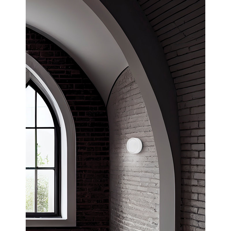 Kaery Wall Sconce - 15W - Fluted Clear & Frosted Acrylic Diffuser, 5.3" H x 5.3" W x 2.75" D, Matte Black