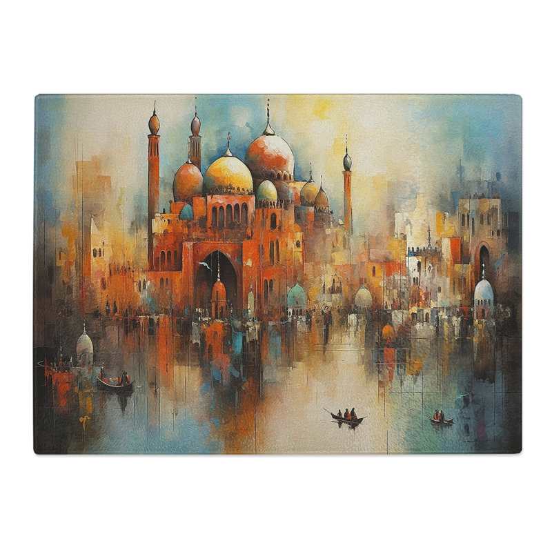 Venice Abstract No.2  Glass Chopping Board