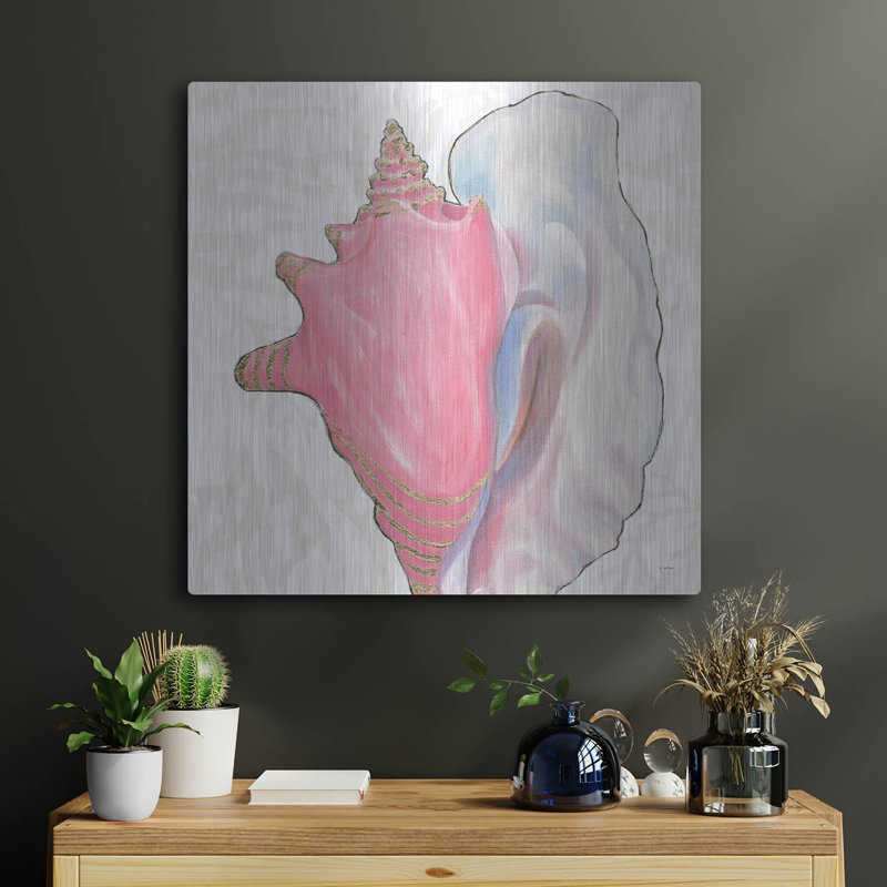 Highland Dunes «Shimmering Shells 12» par James Wiens, art mural en métal, H 24 po x l 24 po