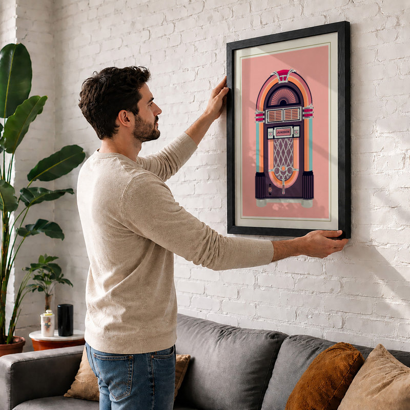 Jukebox Retro - Framed Print, Unframed, A1 - 84.1 x 59.4 cm