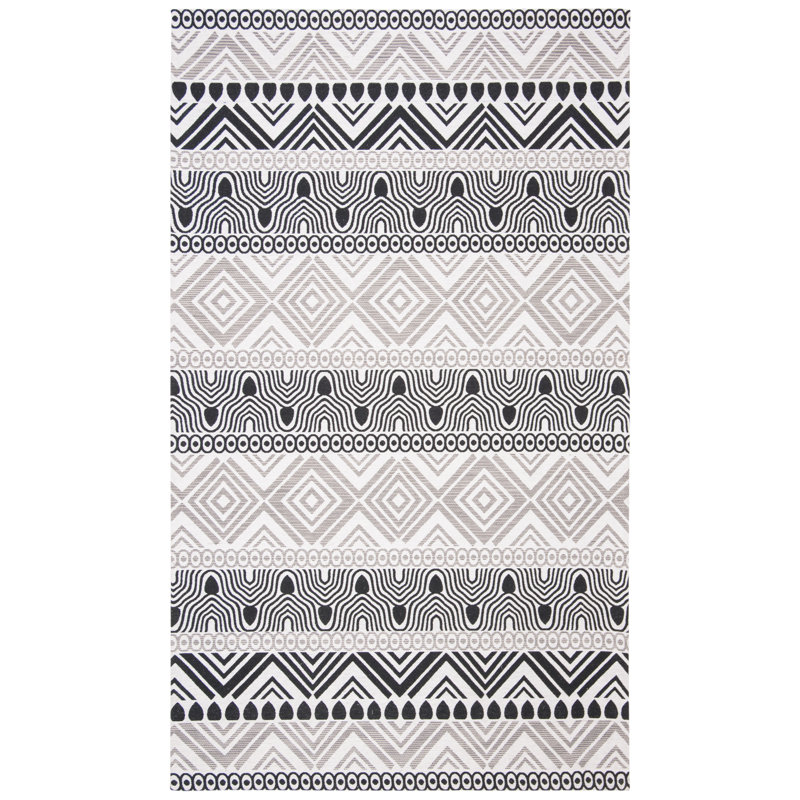 Tapis géométrique tissé à la main Gaetan, Rectangle 3 pi x 5 pi