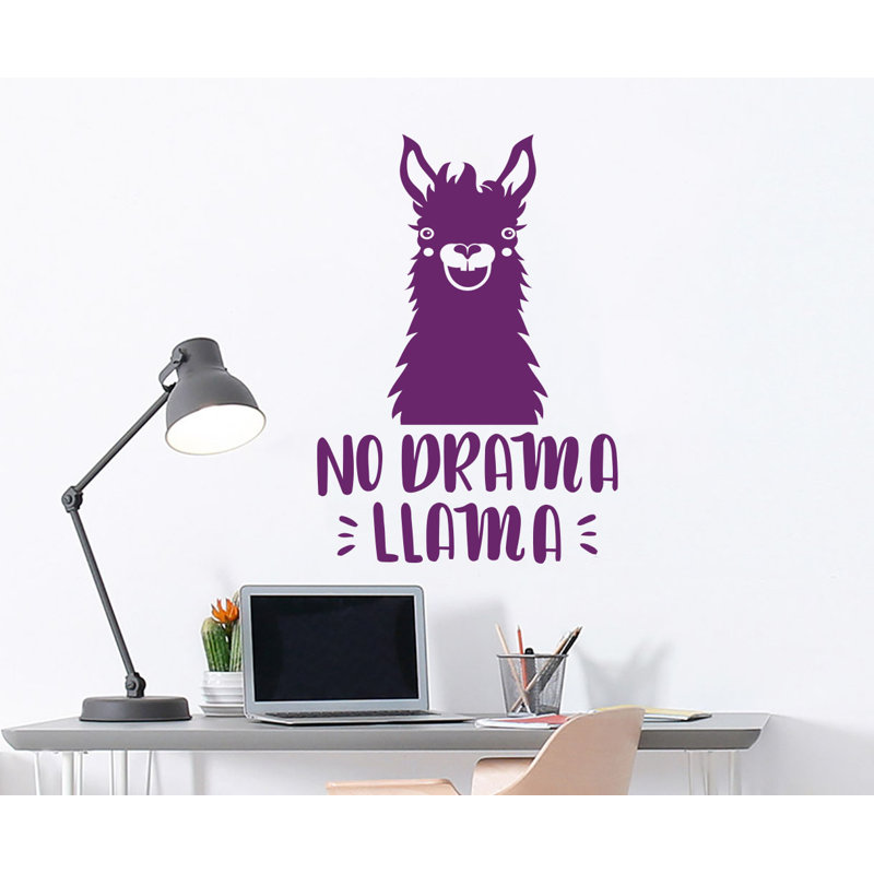 Décalcomanie murale de chambre de bébé llama, Violet