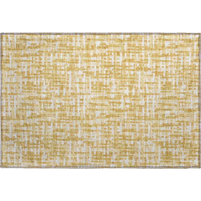 Premium Machine Washable Crumley AMF1059 Lines Rug_AMF1059GO, Rectangle 1'8" x 2'6"