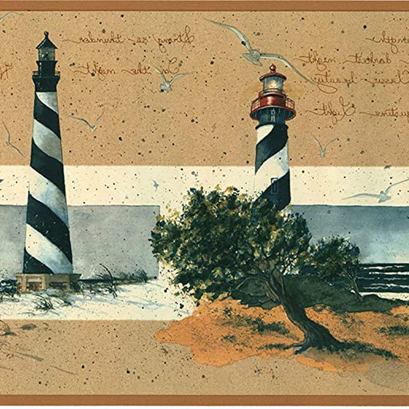 Bordure de papier peint phare Gloria L 15 pi x l 9 po, Brun