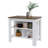 Kitchen Island, Four Legs, Three Shelves  -White / Walnut