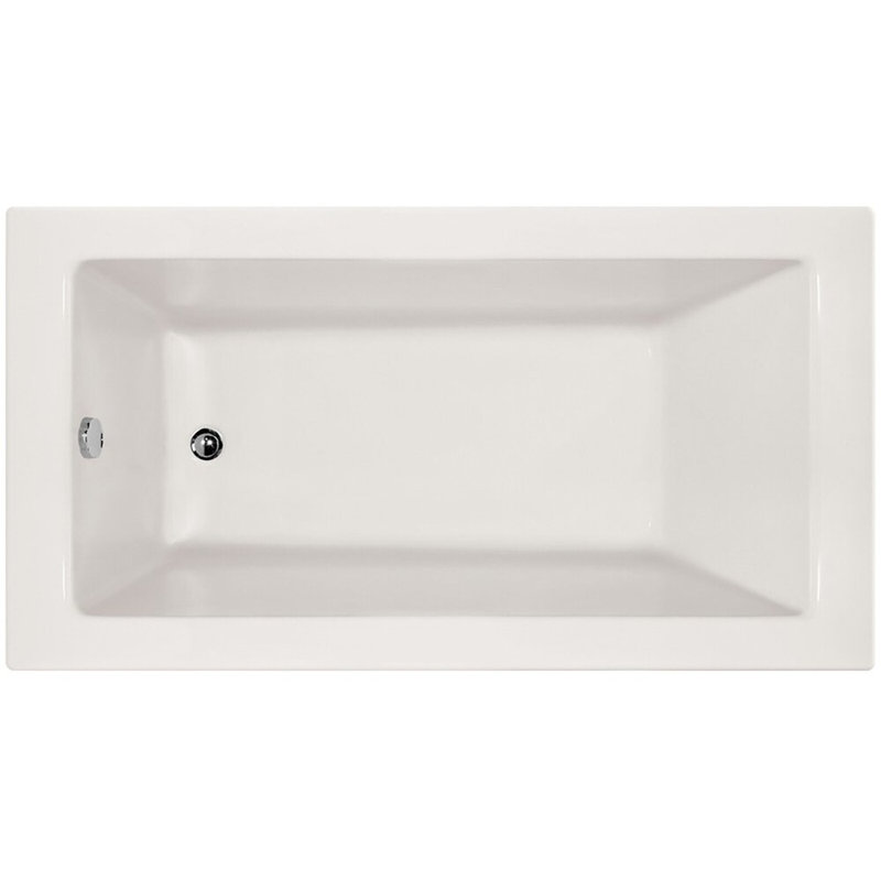 Sydney 60" x 30" Alcove Soaking Acrylic Bathtub, Almond, Left, Polished Chrome