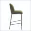 Ensemble de 2 tabourets de bar en métal bronze antique avec siège en tissu vert-1425209398