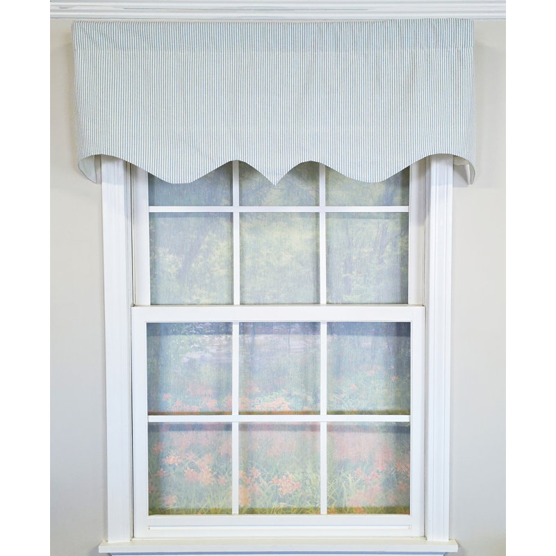 Seersucker Regal Valance, Bleu