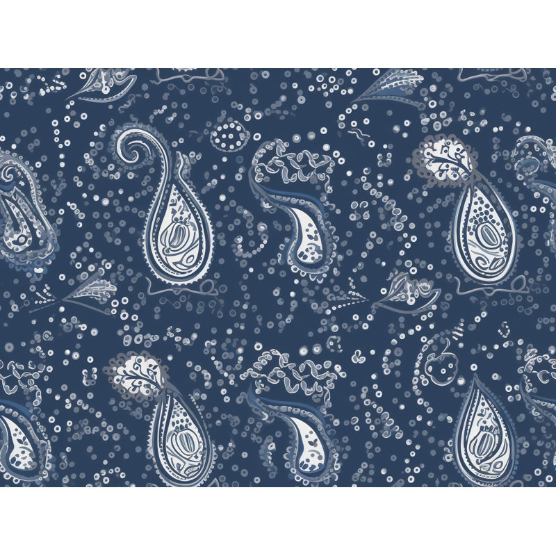 Polyester Comforter, Twin Extra Long Comforter, Blue/White Paisley
