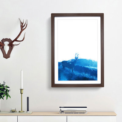 Deer upon the Hill in Abstract - Picture Frame Graphic Art Print