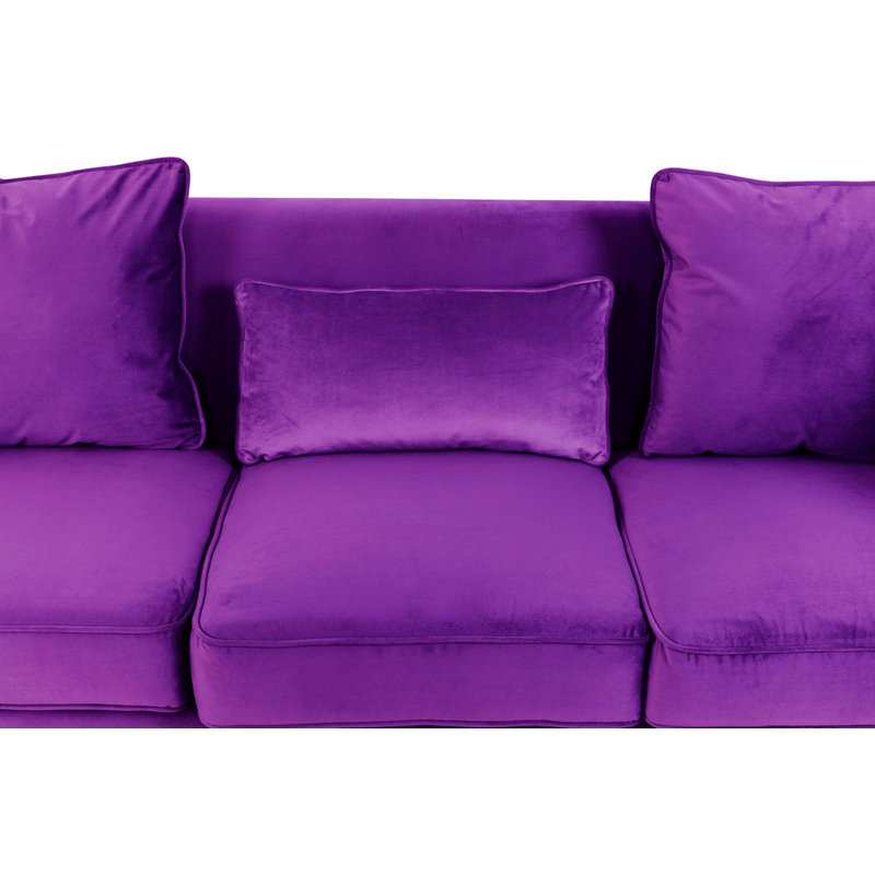 Causeuse en velours 73,07 po Pernie, Velours mauve