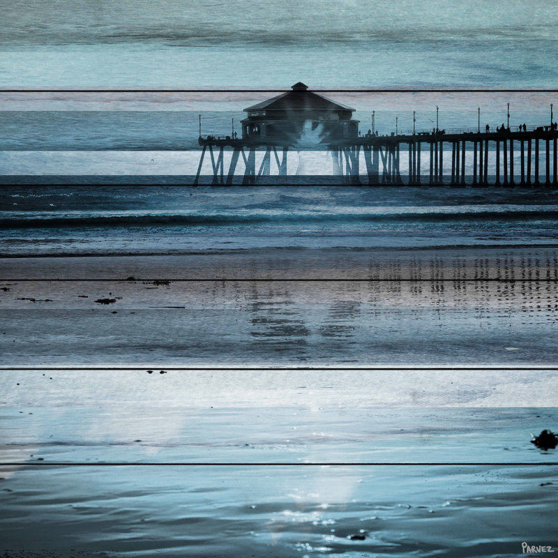 Reproduction d'art sur toile tendue "Reflection Of The Pier" par Parvez Taj, H 24 po x l 24 po x P 1,5 po
